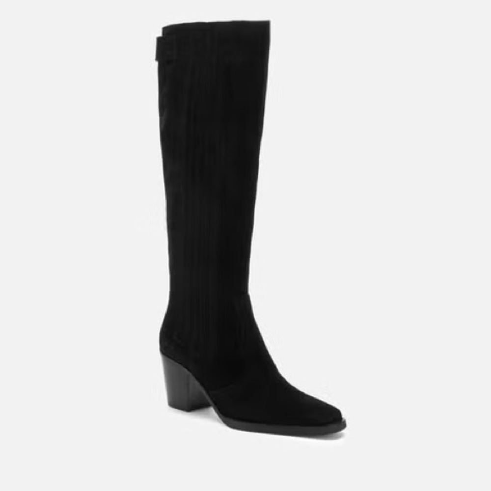 Ganni Suede Western Knee High Boots